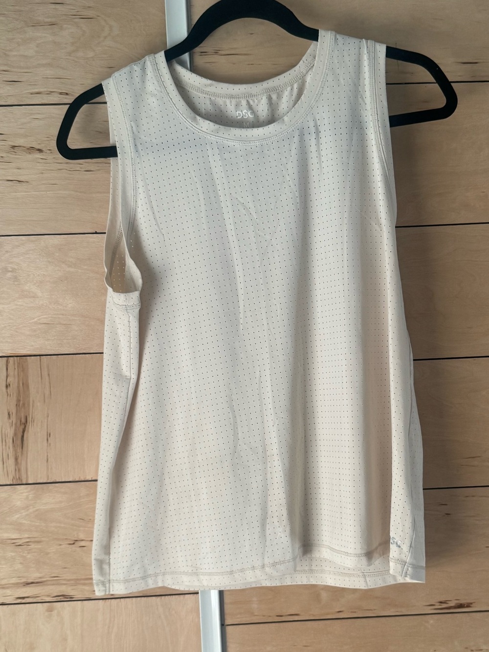 DSG Cream Perforated Performance Tank Top